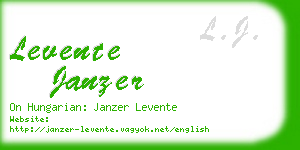levente janzer business card